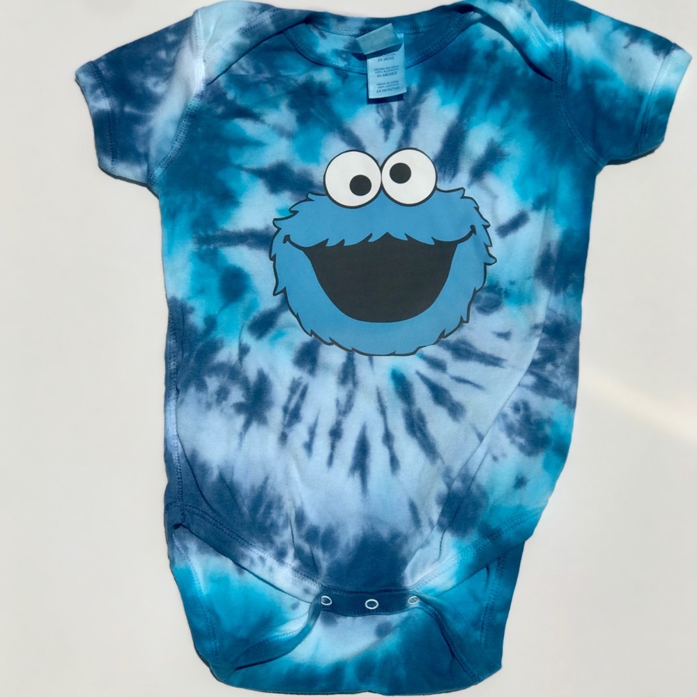 Cookie Monster Tie Dye Onesie